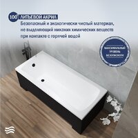 Ванна Lauter Bianca 140 21207140 (с ножками, черным подголовником и черным лиц.экраном) - Превью изображения №5 — Интернет-магазин ПроЗаказ