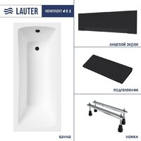 Ванна Lauter Bianca 140 21207140 (с ножками, черным подголовником и черным лиц.экраном) - Превью изображения №2 — Интернет-магазин ПроЗаказ