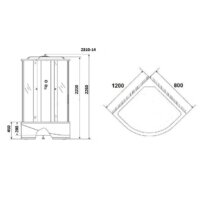 Niagara NG-2310-14L 120x80x215 (матовое стекло, левая)