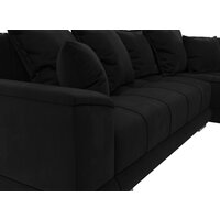 Угловой диван Лига диванов НордСтар правый 121117 (микровельвет черный/подушки микровельвет черный) - Превью изображения №3 — Интернет-магазин ПроЗаказ