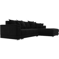 Угловой диван Лига диванов НордСтар правый 121117 (микровельвет черный/подушки микровельвет черный) - Превью изображения №4 — Интернет-магазин ПроЗаказ