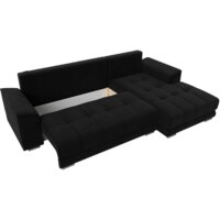 Угловой диван Лига диванов НордСтар правый 121117 (микровельвет черный/подушки микровельвет черный) - Превью изображения №7 — Интернет-магазин ПроЗаказ