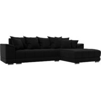Угловой диван Лига диванов НордСтар правый 121117 (микровельвет черный/подушки микровельвет черный) - Превью изображения №1 — Интернет-магазин ПроЗаказ