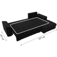 Угловой диван Лига диванов НордСтар правый 121117 (микровельвет черный/подушки микровельвет черный) - Превью изображения №9 — Интернет-магазин ПроЗаказ