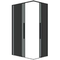 Душевая дверь Grossman Galaxy 90x195 1/2.K33.01.90.21.10 (черный матовый/тонированное стекло) - Превью изображения №3 — Интернет-магазин ПроЗаказ