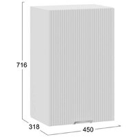 Шкаф навесной Трия Кимберли 1В45 (белый/сноу) - Превью изображения №3 — Интернет-магазин ПроЗаказ