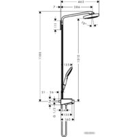 Душевая система  Hansgrohe Raindance Select E 300 3jet Showerpipe [27127400] - Превью изображения №2 — Интернет-магазин ПроЗаказ