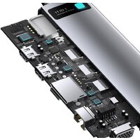Док-станция Baseus Metal Gleam Series 11-in-1 Multifunctional HUB Type-C Hub Docking Station CAHUB-CT0G - Превью изображения №6 — Интернет-магазин ПроЗаказ