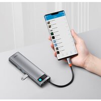 Док-станция Baseus Metal Gleam Series 11-in-1 Multifunctional HUB Type-C Hub Docking Station CAHUB-CT0G - Превью изображения №10 — Интернет-магазин ПроЗаказ