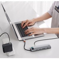 Док-станция Baseus Metal Gleam Series 11-in-1 Multifunctional HUB Type-C Hub Docking Station CAHUB-CT0G - Превью изображения №11 — Интернет-магазин ПроЗаказ