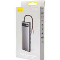 Док-станция Baseus Metal Gleam Series 11-in-1 Multifunctional HUB Type-C Hub Docking Station CAHUB-CT0G - Превью изображения №7 — Интернет-магазин ПроЗаказ