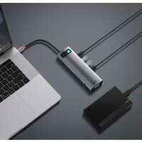 Док-станция Baseus Metal Gleam Series 11-in-1 Multifunctional HUB Type-C Hub Docking Station CAHUB-CT0G - Превью изображения №12 — Интернет-магазин ПроЗаказ