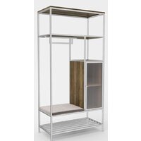 Hype Mebel Босс 100x200 (белый/дуб галифакс олово/велюр серый)