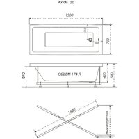 Ванна Triton Аура 150x70 New (с каркасом и сифоном) - Превью изображения №6 — Интернет-магазин ПроЗаказ