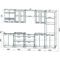 Готовая кухня Интерлиния Мила 3.0 ВТ без столешницы (дуб золотой/бетон) - Превью изображения №2 — Интернет-магазин ПроЗаказ