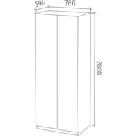 Шкаф распашной МДК ШК1 для одежды 2-х дверный 780x596x2000 (дуб вотан) - Превью изображения №4 — Интернет-магазин ПроЗаказ