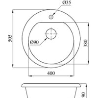 Кухонная мойка БелЭворс Nika (черный, без сифона) - Превью изображения №2 — Интернет-магазин ПроЗаказ