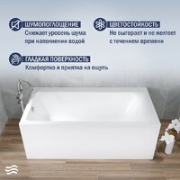 Ванна Lauter Seraphina 160x80 2112160L (с ножками и сифоном 21Y11030 хром) - Превью изображения №4 — Интернет-магазин ПроЗаказ