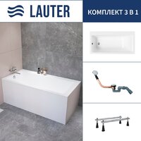 Lauter Seraphina 160x80 2112160L (с ножками и сифоном 21Y11030 хром)