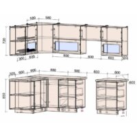 Готовая кухня Интерлиния Мила Матте 1.5x2.6 Б правая (белый-белый-кастилло темный) - Превью изображения №8 — Интернет-магазин ПроЗаказ