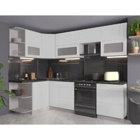 Готовая кухня Интерлиния Мила Матте 1.5x2.6 Б правая (белый-белый-кастилло темный) - Превью изображения №9 — Интернет-магазин ПроЗаказ