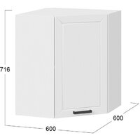 Шкаф навесной Трия Лорас 1В6У (белый/холст белый) - Превью изображения №3 — Интернет-магазин ПроЗаказ
