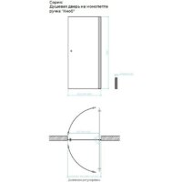 Душевая дверь MaybahGlass 198x80 MGD-808-5 (сатин стекло/хром матовый) - Превью изображения №8 — Интернет-магазин ПроЗаказ