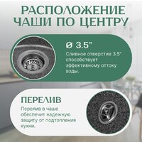 Кухонная мойка Saniteco Nova (графит) - Превью изображения №2 — Интернет-магазин ПроЗаказ