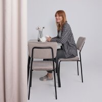 Кухонный стол Мамадома Tirk radial-94 раздвижной 94-126х64 (серый сланец/черный) - Превью изображения №2 — Интернет-магазин ПроЗаказ