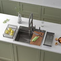 Roxen Stage 560250-60 сатин (c держателем для ножей, двумя коландерами, разделочной доской и дозатором)