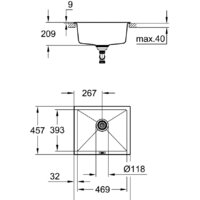 Кухонная мойка Grohe K700U 60-C 53.3/45.7 1.0 31654AP0 (черный гранит) - Превью изображения №2 — Интернет-магазин ПроЗаказ