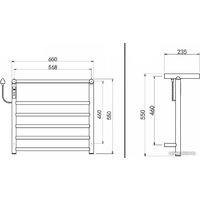 Полотенцесушитель Maxonor PL-TRE03-55-5-3 с полкой (серый, подключение слева) - Превью изображения №4 — Интернет-магазин ПроЗаказ