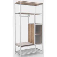 Hype Mebel Босс 100x200 (белый/дуб галифакс натуральный/велюр серый)