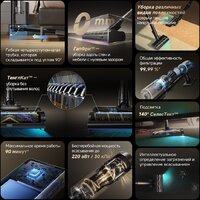Пылесос Dreame Cordless Vacuum Cleaner Z40 TangleCut Flex VRV62F (евровилка, черный) - Превью изображения №15 — Интернет-магазин ПроЗаказ