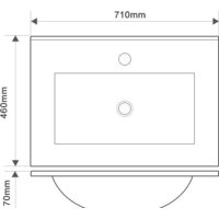  ЗОВ Тумба с умывальником Парма 70 P70LA0MWMC1A-OL70 (аттик/белый матовый/алюминий) - Превью изображения №5 — Интернет-магазин ПроЗаказ