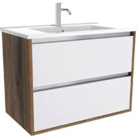 ЗОВ Тумба с умывальником Парма 70 P70LA0MWMC1A-OL70 (аттик/белый матовый/алюминий)