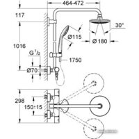 Душевая система  Grohe Euphoria System 180 (27296 001) - Превью изображения №2 — Интернет-магазин ПроЗаказ