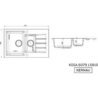 Кухонная мойка Kernau KGS A 6079 1.5B1D Graphite - Превью изображения №7 — Интернет-магазин ПроЗаказ