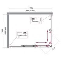 Душевой уголок BelBagno UNO-195-AH-2-100/90-C-Cr (прозрачное стекло) - Превью изображения №5 — Интернет-магазин ПроЗаказ