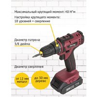 Дрель-шуруповерт Pioneer Tools CD-M2002C-USP (с 2-мя АКБ, кейс, оснастка) - Превью изображения №9 — Интернет-магазин ПроЗаказ