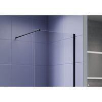 Душевая стенка Aquatek Walk in с держателем 120x200 AQ.WI.120.1BL (черный/прозрачное стекло) - Превью изображения №4 — Интернет-магазин ПроЗаказ