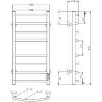 Полотенцесушитель Roxen Santi BK-109AW-8T 11030-4385B (черный) - Превью изображения №6 — Интернет-магазин ПроЗаказ