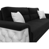 Диван Лига диванов Лига-023 119157 (микровельвет черный/компаньон/подушки экокожа белый) - Превью изображения №3 — Интернет-магазин ПроЗаказ
