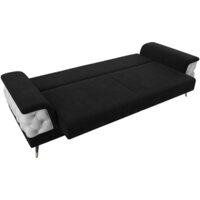 Диван Лига диванов Лига-023 119157 (микровельвет черный/компаньон/подушки экокожа белый) - Превью изображения №8 — Интернет-магазин ПроЗаказ