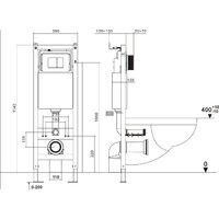 Инсталляция для унитаза Asten Readle Zentralmodul AR0501-0601CH c кнопкой (хром) - Превью изображения №12 — Интернет-магазин ПроЗаказ