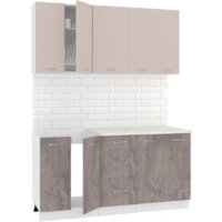 Готовая кухня Кортекс-мебель Корнелия Лира 1.6м (капучино/оникс/королевский опал) - Превью изображения №2 — Интернет-магазин ПроЗаказ