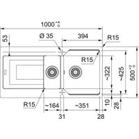 Кухонная мойка Franke Urban UBG 651-100 114.0687.305 (матовый черный) - Превью изображения №2 — Интернет-магазин ПроЗаказ