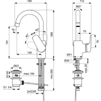 Смеситель Ideal Standard Ceraflex B1716AA - Превью изображения №2 — Интернет-магазин ПроЗаказ