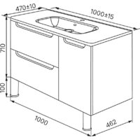  IDDIS Тумба под умывальник Edifice 100 EDI10WFi95 - Превью изображения №7 — Интернет-магазин ПроЗаказ
