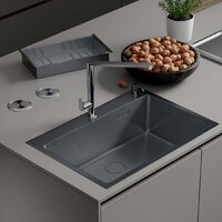 Кухонная мойка Roxen Simple 560220-70B PVD графит (с коландером и дозатором) - Превью изображения №3 — Интернет-магазин ПроЗаказ